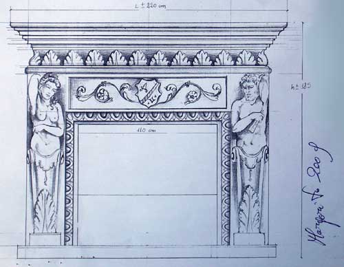 Camino antico in pietra disegno 4