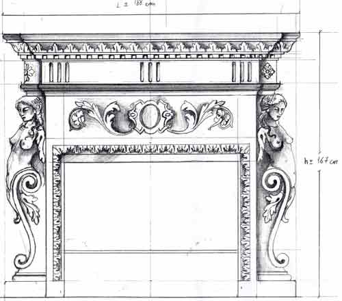 Camino antico in pietra disegno 6