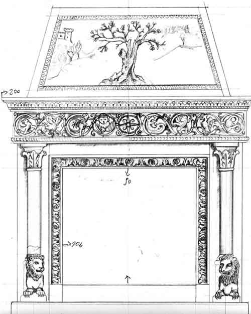 Camino antico in pietra disegno 9